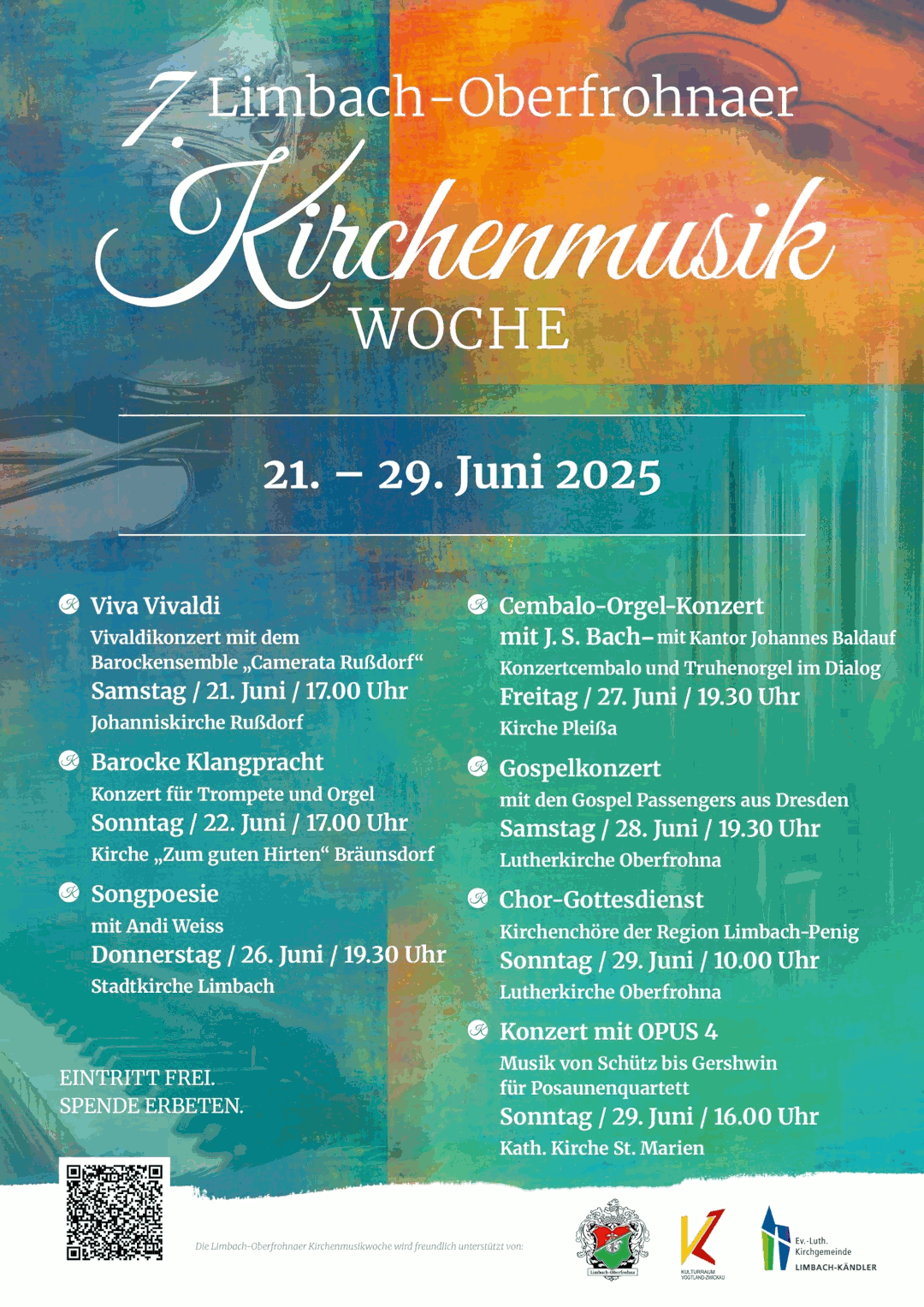 Die 7. Limbach-Oberfrohnaer Kirchenmusik-Woche, 21. – 29. Juni 2025
